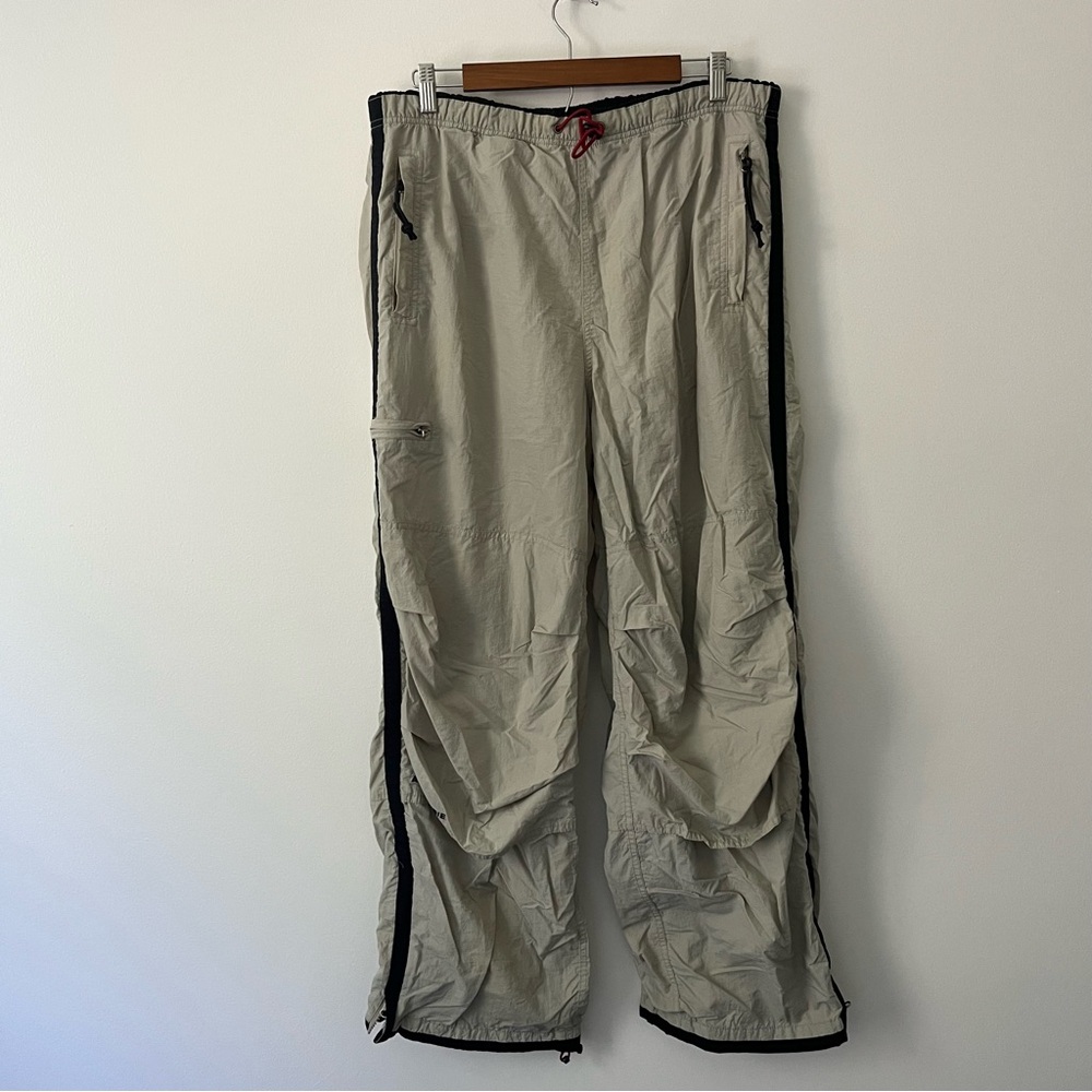 Vintage Abercrombie Y2K Baggy Paratrooper Nylon Cargo Pants Khaki Large